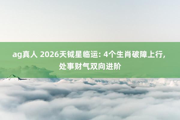 ag真人 2026天钺星临运: 4个生肖破障上行， 处事财气双向进阶