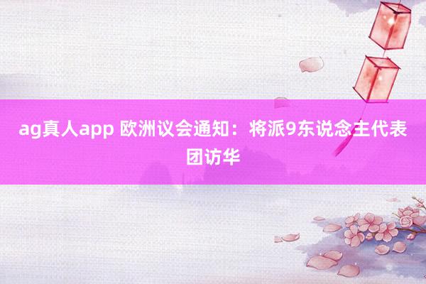ag真人app 欧洲议会通知：将派9东说念主代表团访华