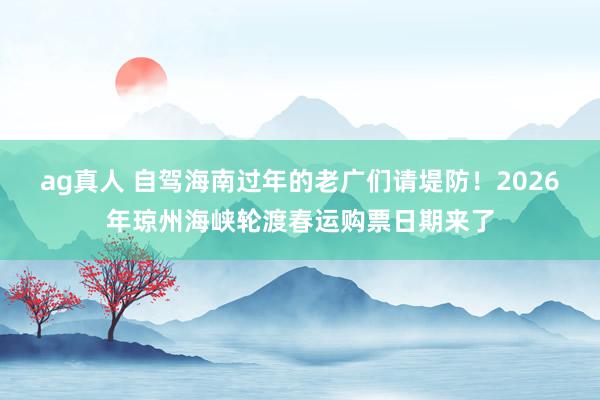 ag真人 自驾海南过年的老广们请堤防！2026年琼州海峡轮渡春运购票日期来了