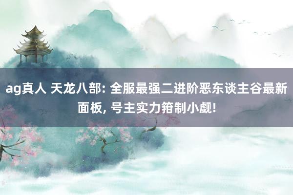 ag真人 天龙八部: 全服最强二进阶恶东谈主谷最新面板， 号主实力箝制小觑!