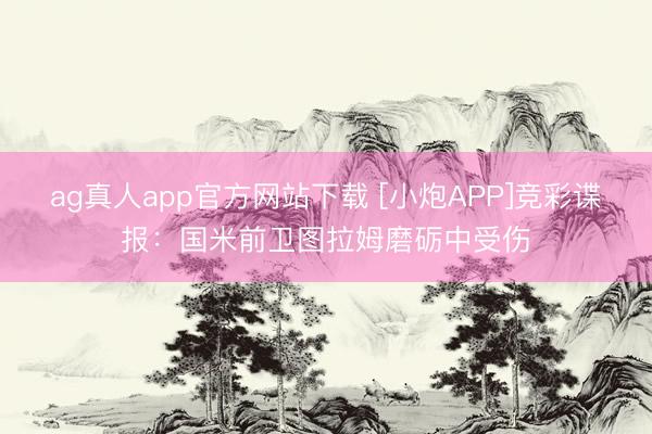 ag真人app官方网站下载 [小炮APP]竞彩谍报：国米前卫图拉姆磨砺中受伤