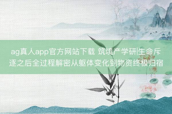 ag真人app官方网站下载 筑境产学研|生命斥逐之后全过程解密从躯体变化到物资终极归宿
