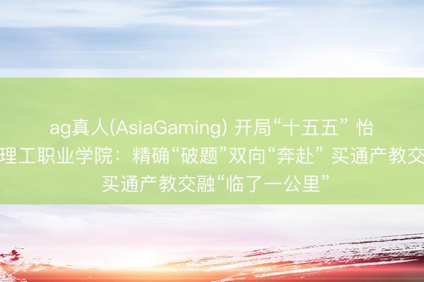 ag真人(AsiaGaming) 开局“十五五” 怡悦正那时丨山东理工职业学院：精确“破题”双向“奔赴” 买通产教交融“临了一公里”