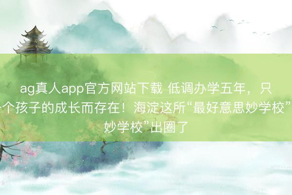 ag真人app官方网站下载 低调办学五年，只为每一个孩子的成长而存在！海淀这所“最好意思妙学校”出圈了