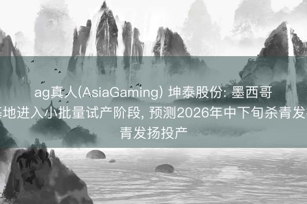 ag真人(AsiaGaming) 坤泰股份: 墨西哥坐褥基地进入小批量试产阶段， 预测2026年中下旬杀青发扬投产