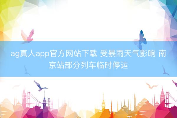 ag真人app官方网站下载 受暴雨天气影响 南京站部分列车临时停运