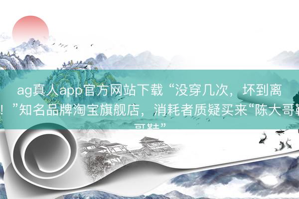 ag真人app官方网站下载 “没穿几次，坏到离谱！”知名品牌淘宝旗舰店，消耗者质疑买来“陈大哥鞋”