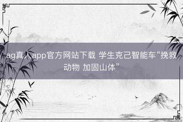 ag真人app官方网站下载 学生克己智能车“挽救动物 加固山体”